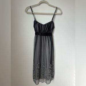 Teeze Me Black Sheer Dress with Silver Glitter Design